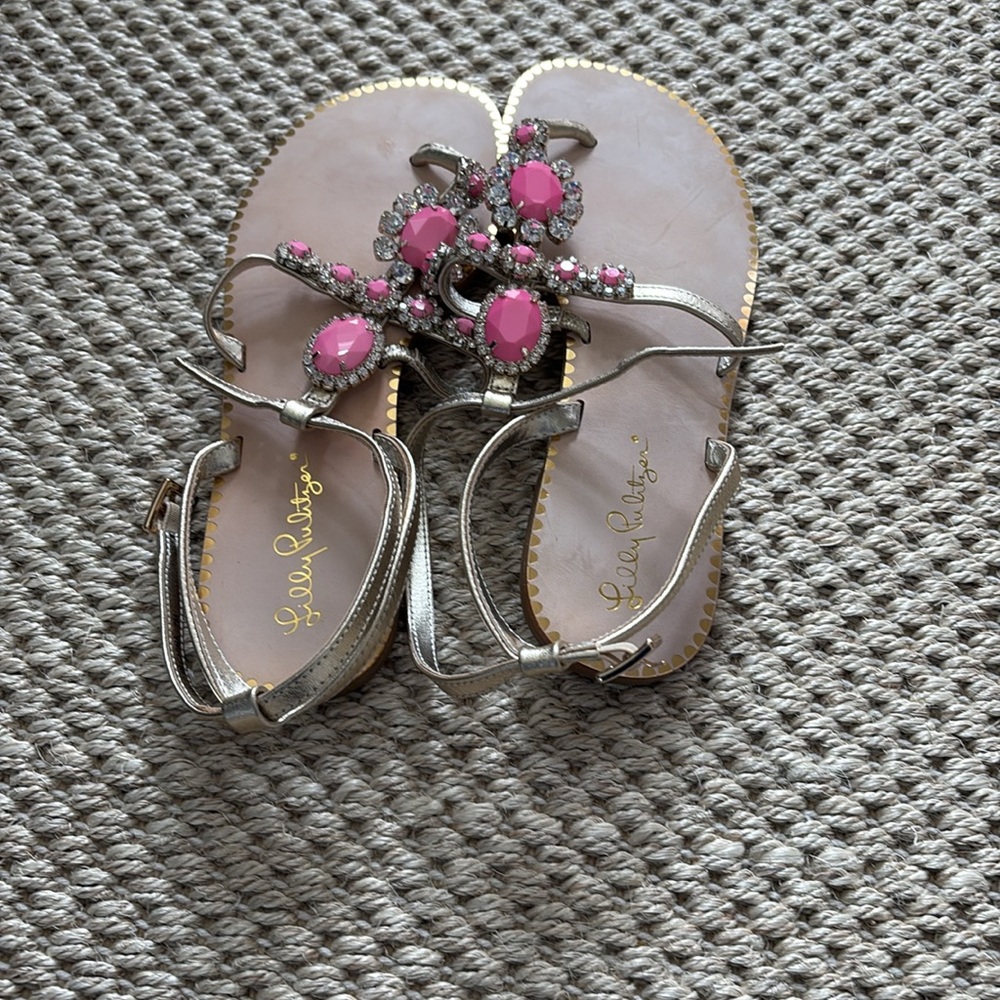 Lilly Pulitzer Pink and Gold Women's Sandals - Picture 5 of 6